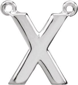 Block Initial Necklace Center