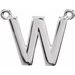 Sterling Silver Block Initial W Necklace Center
