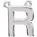 14K White Block Initial R Necklace Center