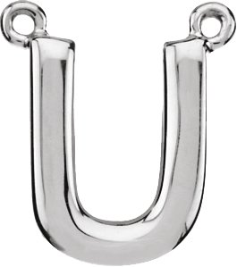 Block Initial Necklace Center