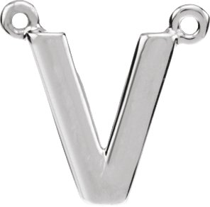 Letter V Pendant Necklace in Silver