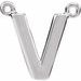 Sterling Silver Block Initial V Necklace Center