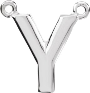 Sterling Silver Block Initial Y Necklace Center