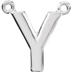 Sterling Silver Block Initial Y Necklace Center