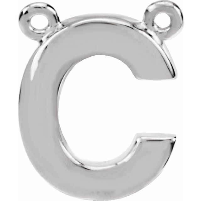Sterling Silver Block Initial C Necklace Center