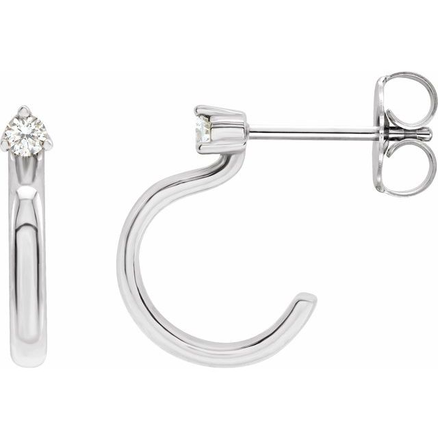 Sterling Silver 1/5 CTW Natural Diamond Hoop Earring