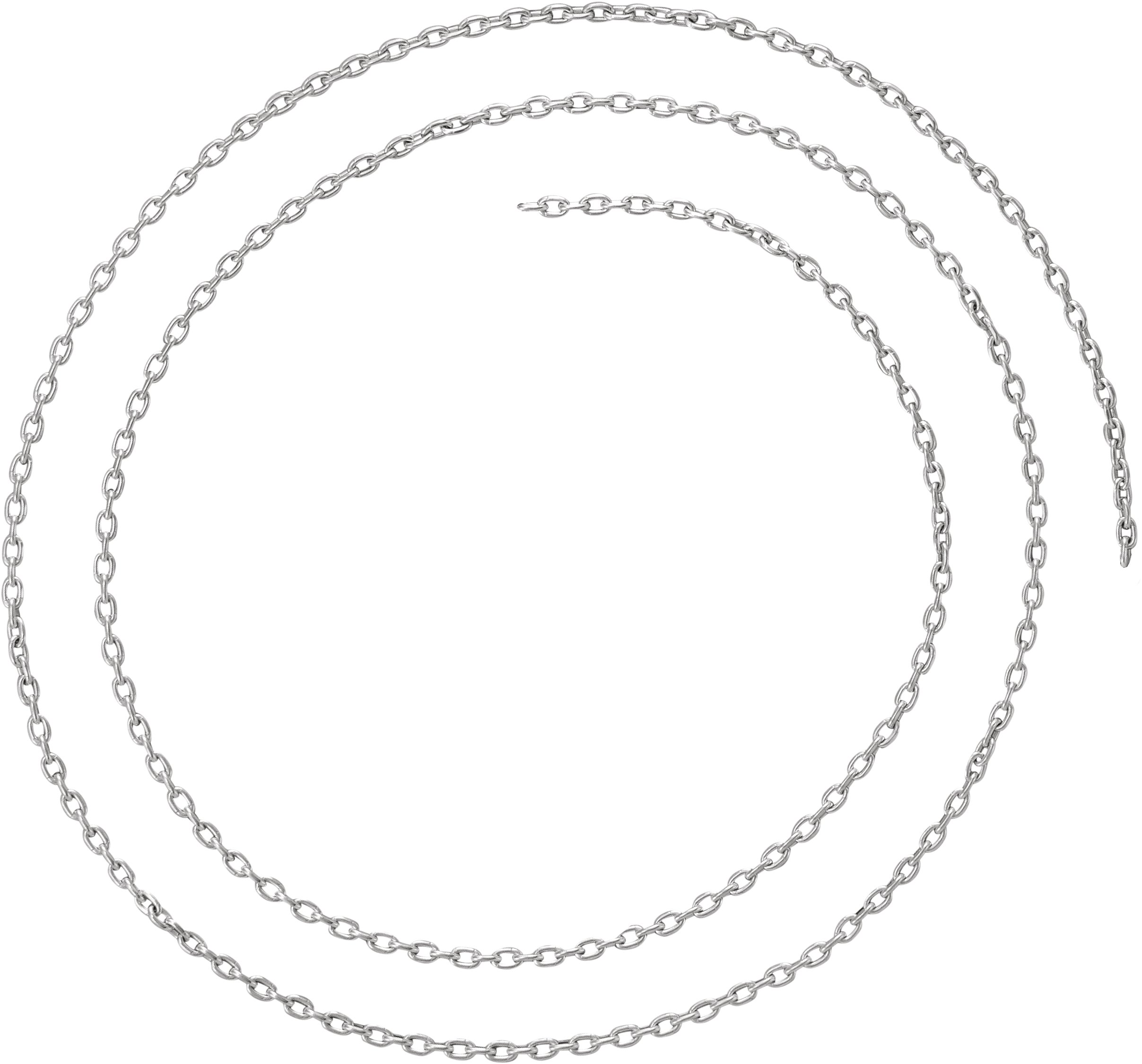 10K White 1.7 mm Solid Cable Chain by the Inch