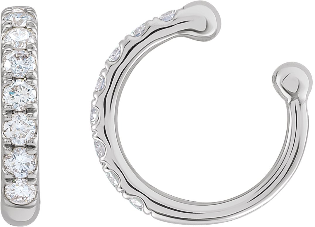 14K White 1/6 CTW Natural Diamond Ear Cuff