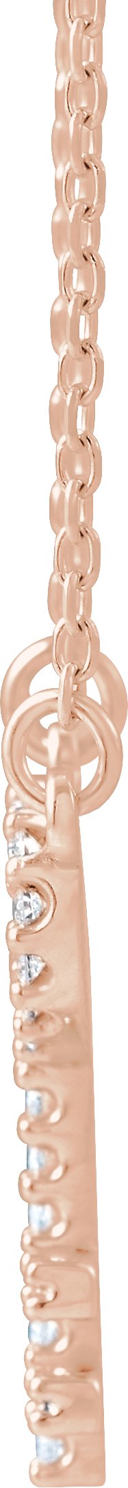 Alternative view of .08 CTW Natural Diamond Key Necklace – 14K Rose Gold