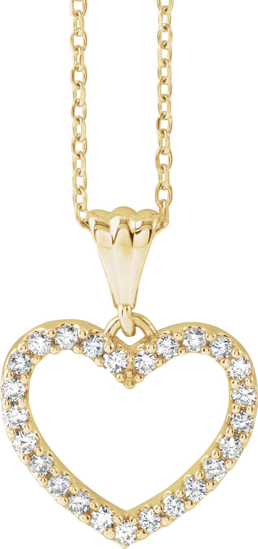 14K Yellow Gold 1/5 CTW Natural Diamond Heart 18
