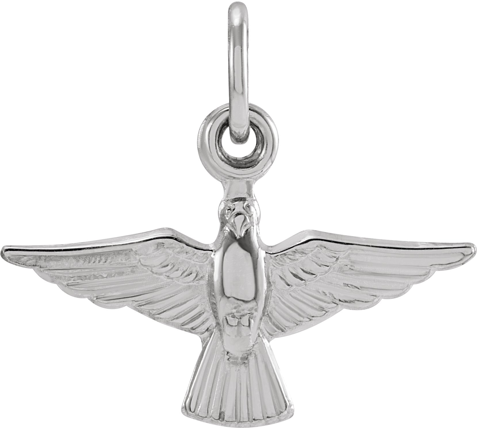 14K White 18x12 mm Dove Pendant  