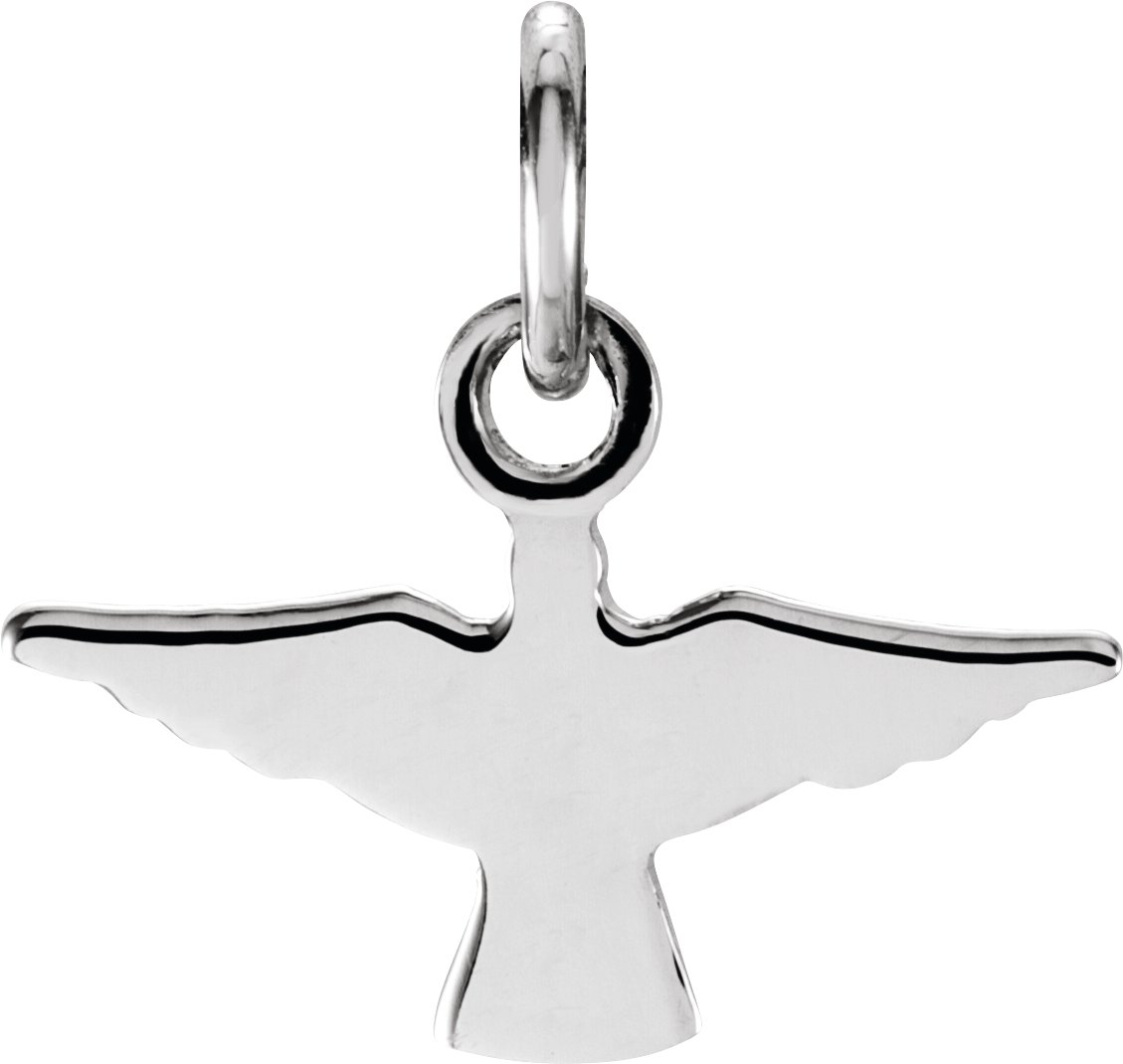 14K White 18x12 mm Dove Pendant  