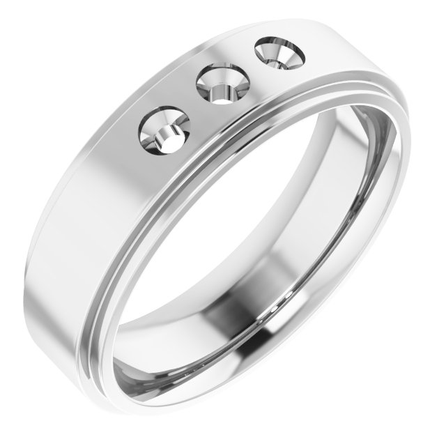 Stepped-Edge Three-Stone Band