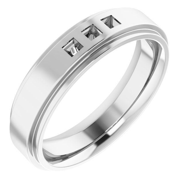 Stepped-Edge Three-Stone Band