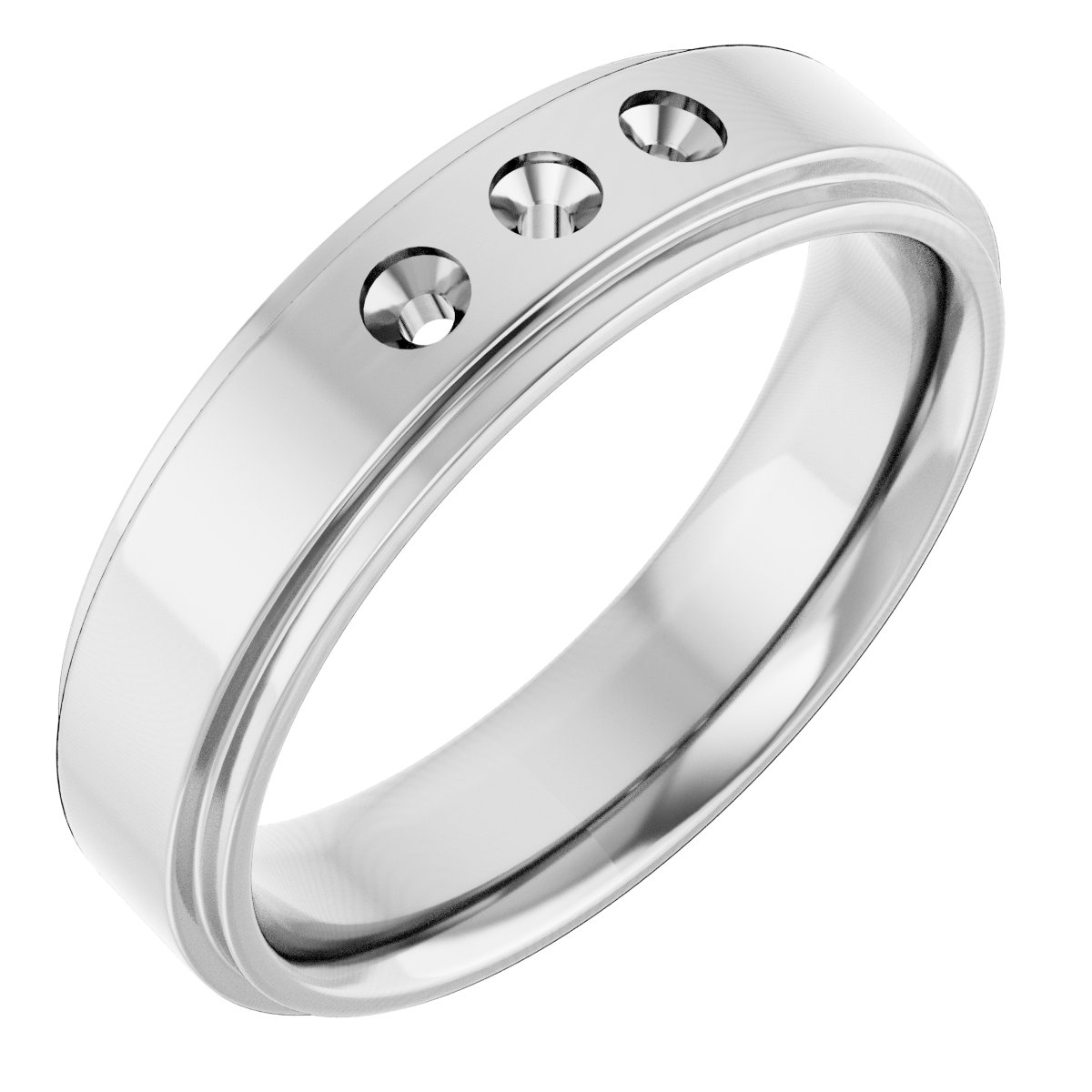 Stepped-Edge Three-Stone Band
