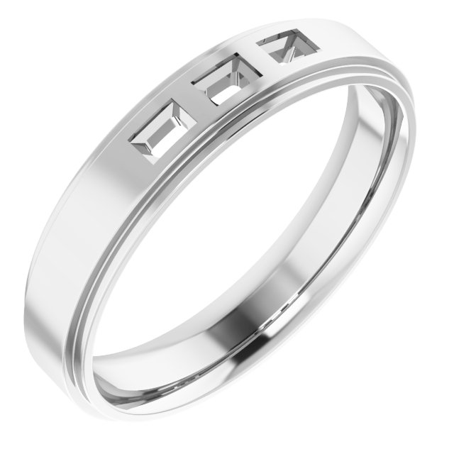 Stepped-Edge Three-Stone Band