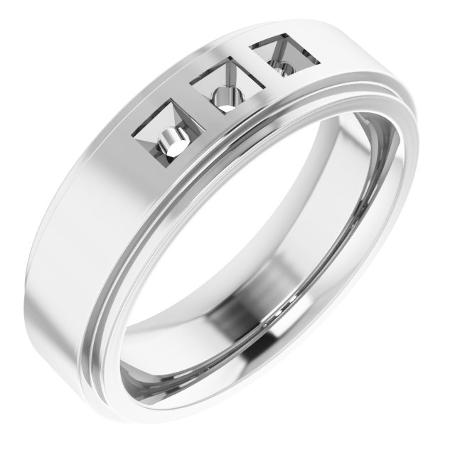 Stepped-Edge Three-Stone Band