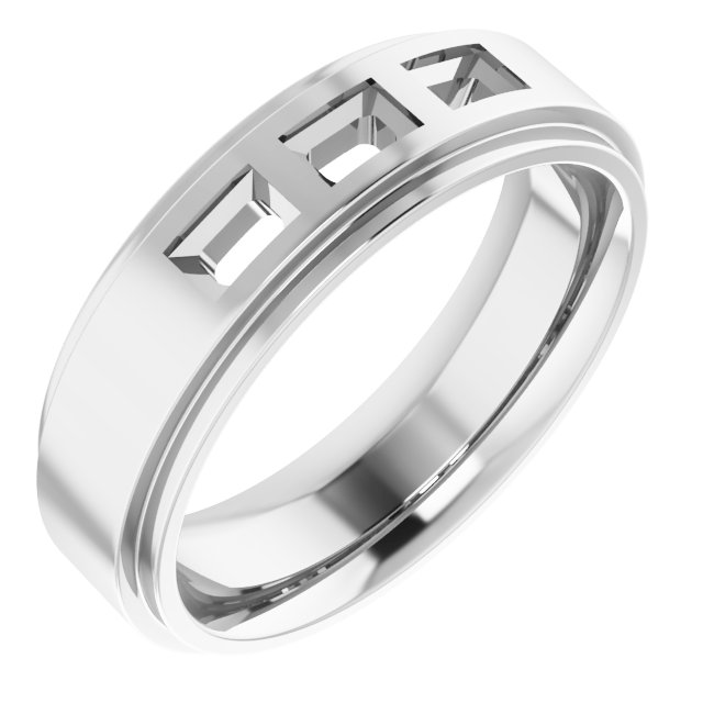 Stepped-Edge Three-Stone Band