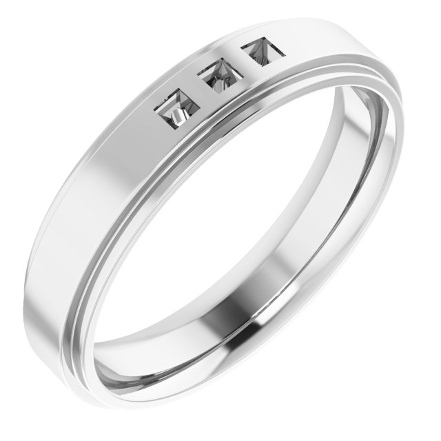 Stepped-Edge Three-Stone Band