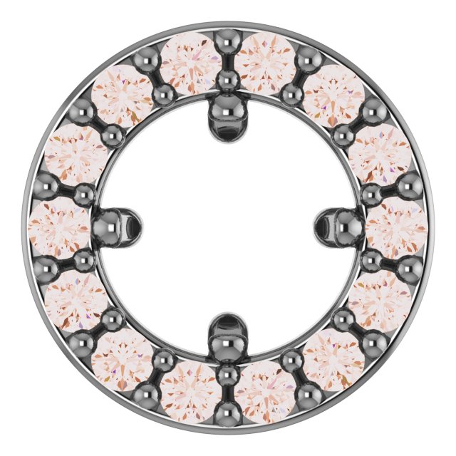 14K Rose 3.5 mm Round .05 CTW Natural Diamond Semi-Set Halo-Style Pendant
