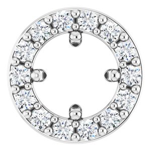 14K White 3.5 mm Round .05 CTW Natural Diamond Semi-Set Halo-Style Pendant