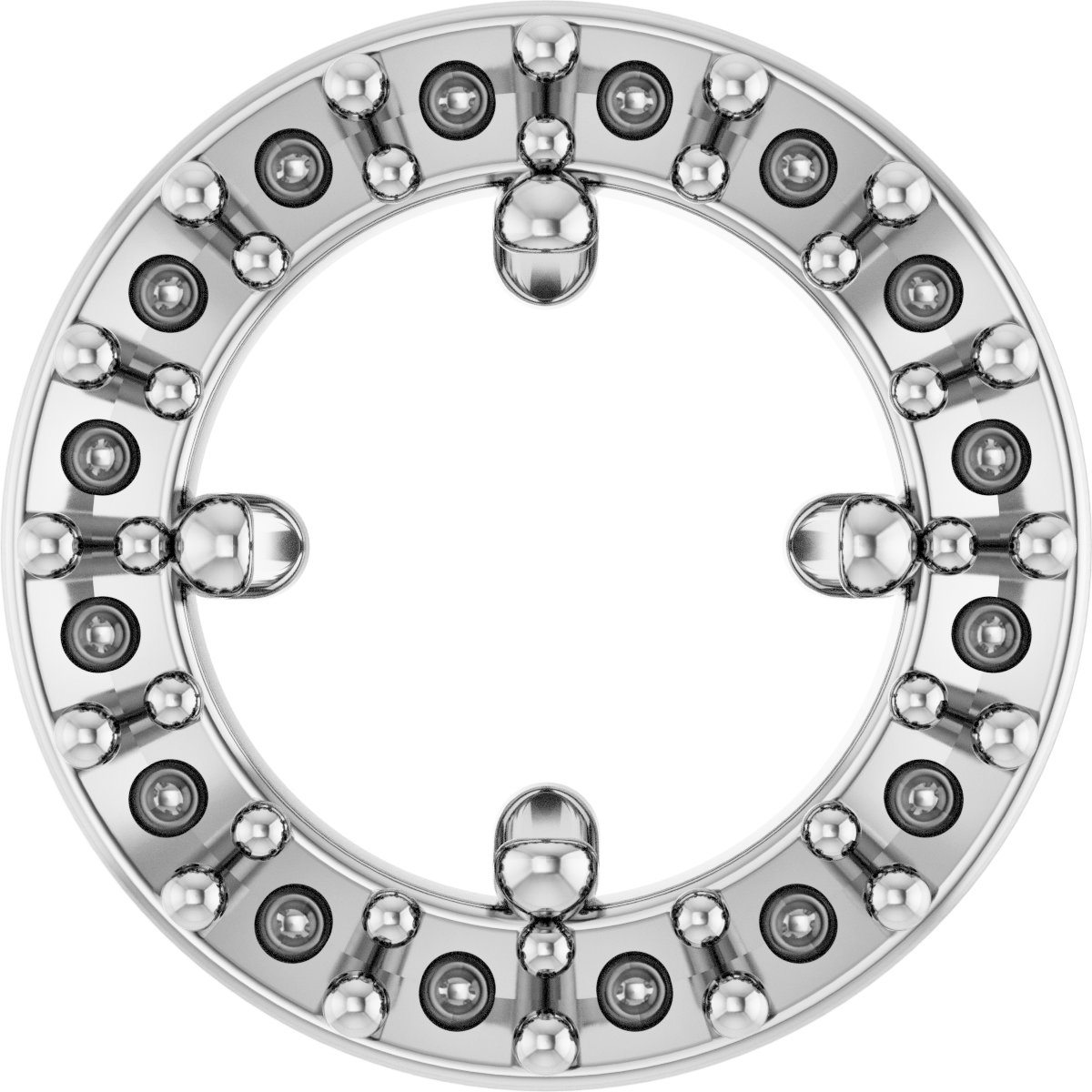 Platinum 4 mm Round Rose-Cut Halo-Style Pendant Mounting