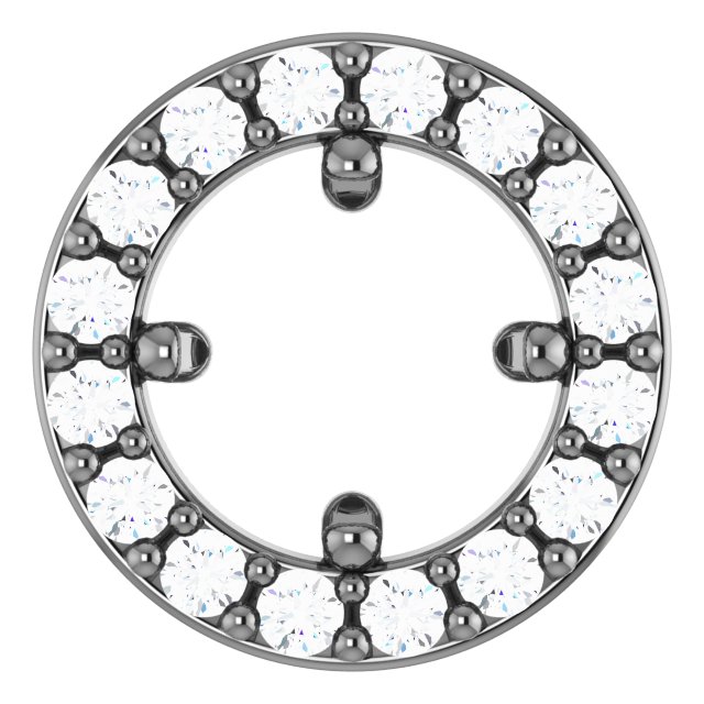 Sterling Silver 4 mm Round .06 CTW Natural Diamond Semi-Set Halo-Style Pendant