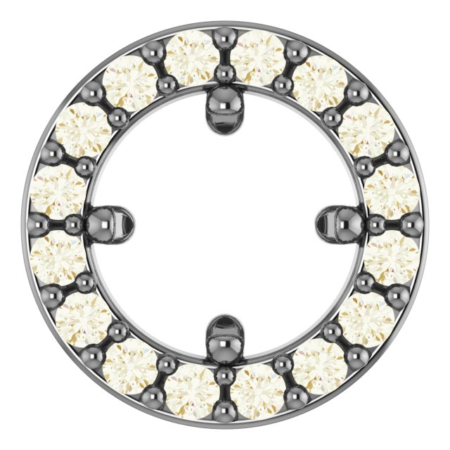 14K Yellow 4 mm Round .06 CTW Natural Diamond Semi-Set Halo-Style Pendant