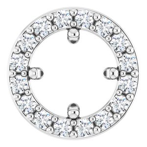 14K White 4 mm Round .06 CTW Natural Diamond Semi-Set Halo-Style Pendant
