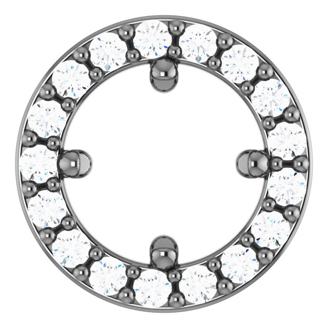14K White 4.5 mm Round .06 CTW Natural Diamond Semi-Set Halo-Style Pendant