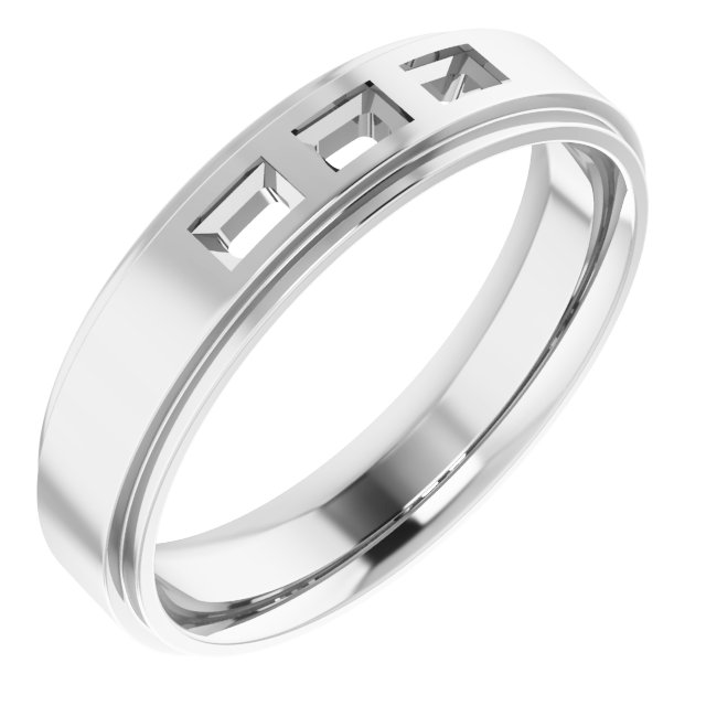 Stepped-Edge Three-Stone Band