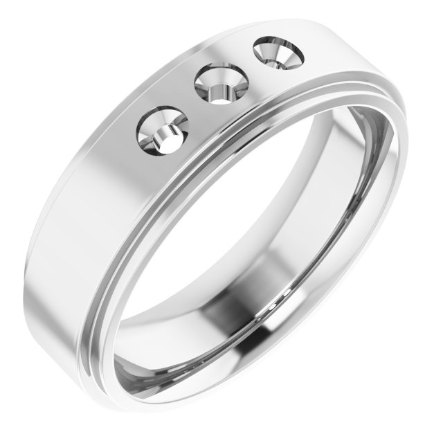 Stepped-Edge Three-Stone Band