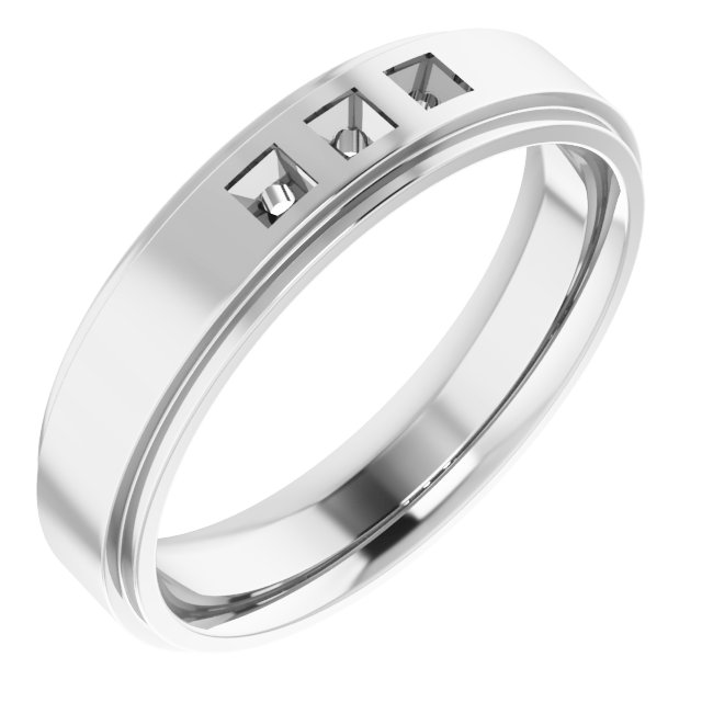 Stepped-Edge Three-Stone Band