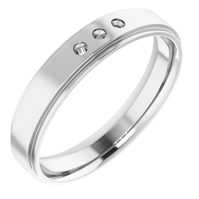 Stepped-Edge Three-Stone Band