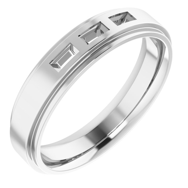 Stepped-Edge Three-Stone Band