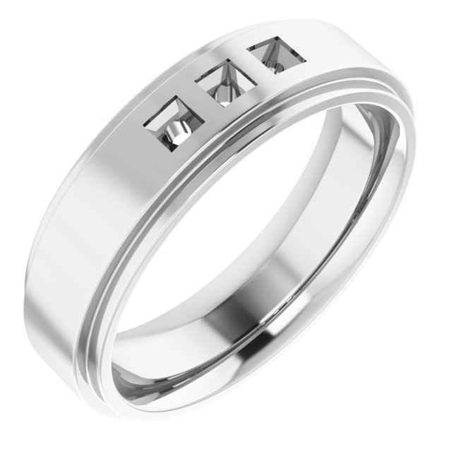 Stepped-Edge Three-Stone Band