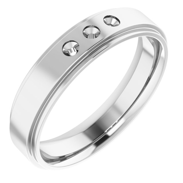 Stepped-Edge Three-Stone Band