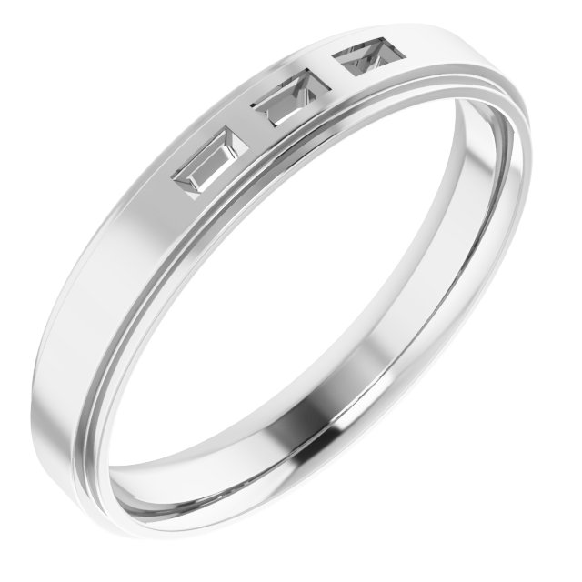 Stepped-Edge Three-Stone Band