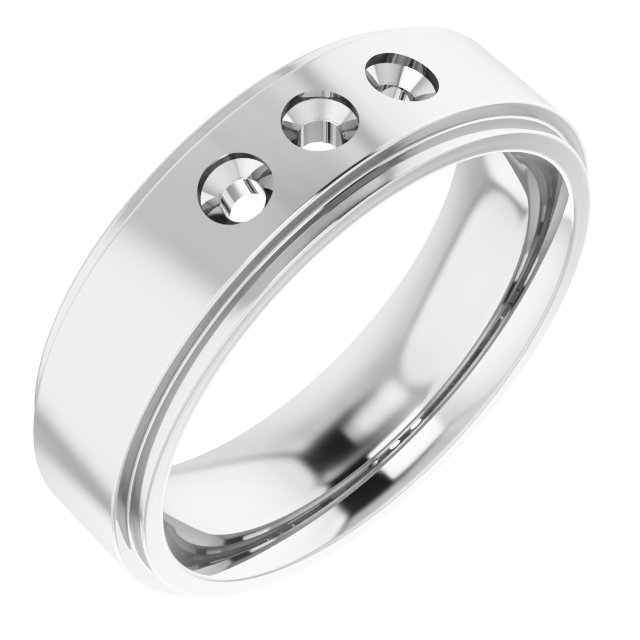 Stepped-Edge Three-Stone Band