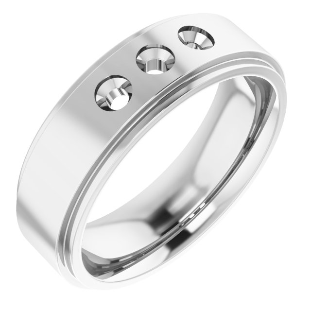 Stepped-Edge Three-Stone Band