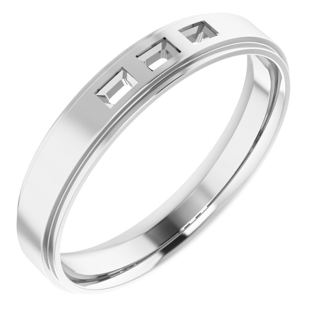 Stepped-Edge Three-Stone Band