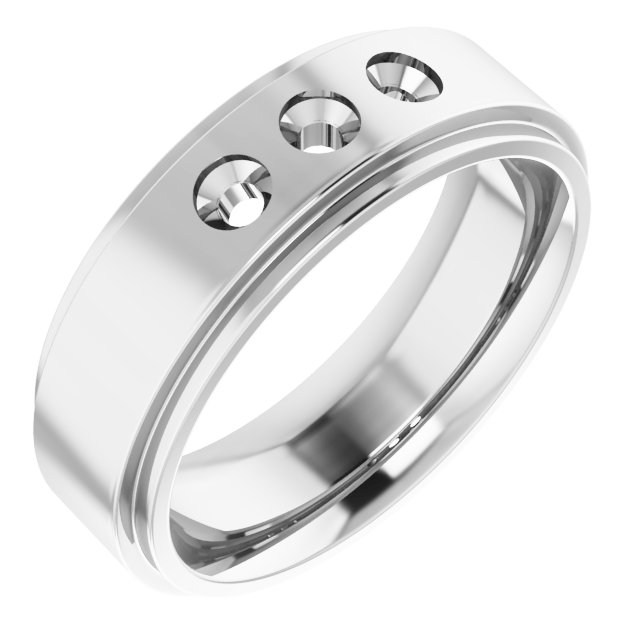 Stepped-Edge Three-Stone Band
