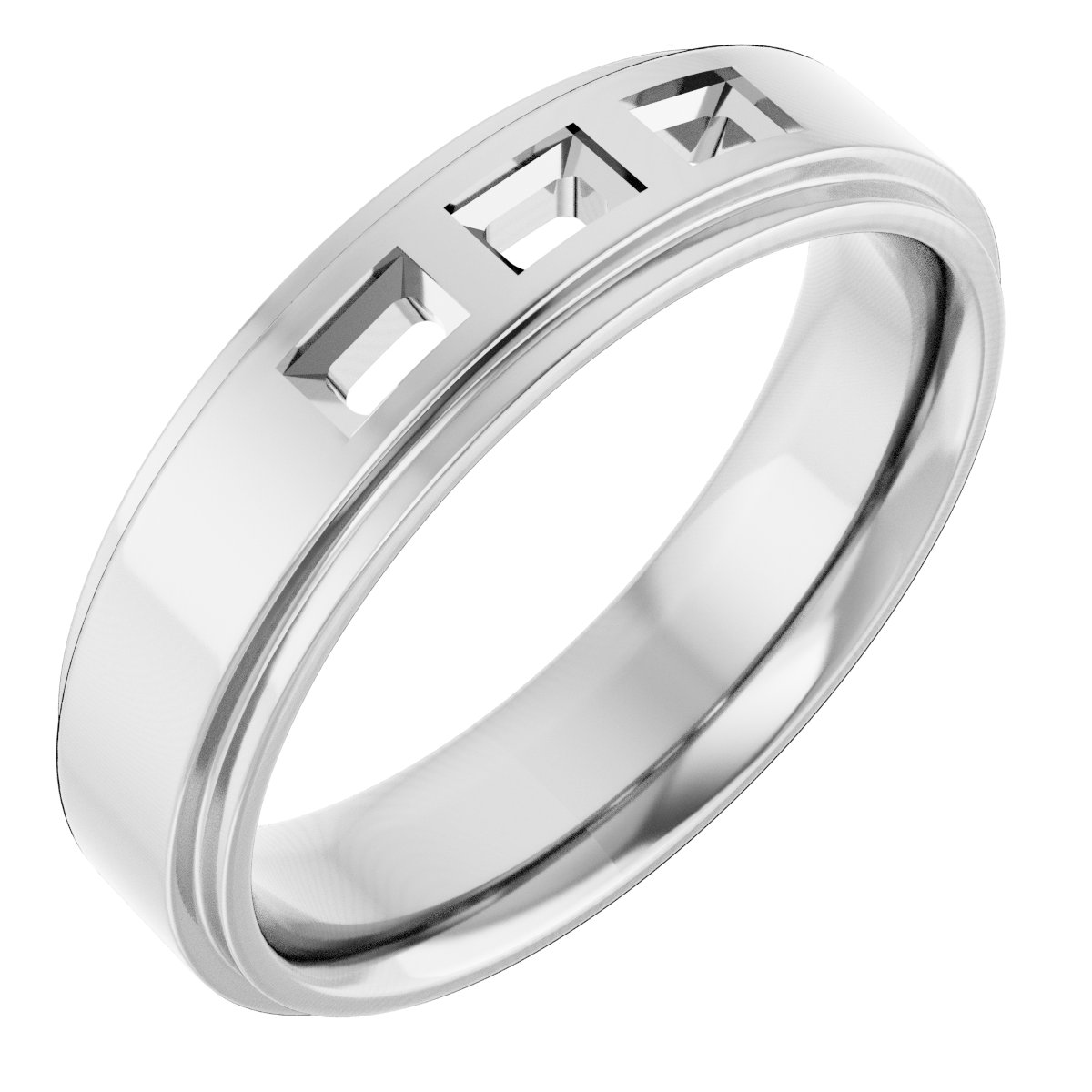 Stepped-Edge Three-Stone Band