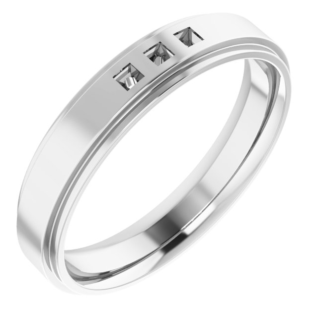 Stepped-Edge Three-Stone Band