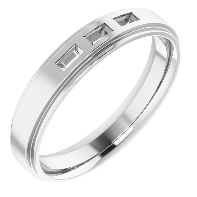 Stepped-Edge Three-Stone Band