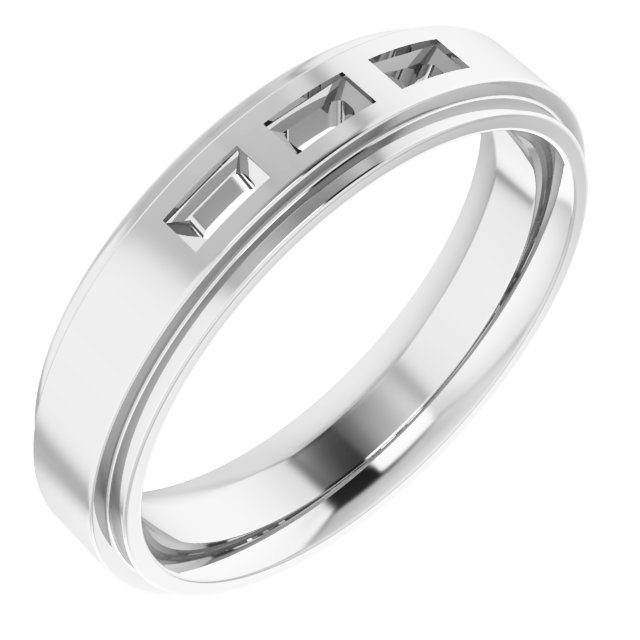 Stepped-Edge Three-Stone Band
