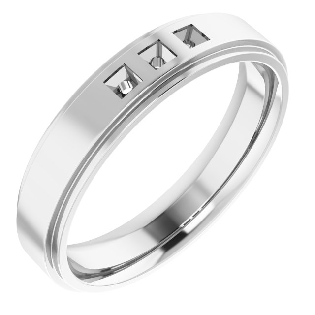 Stepped-Edge Three-Stone Band