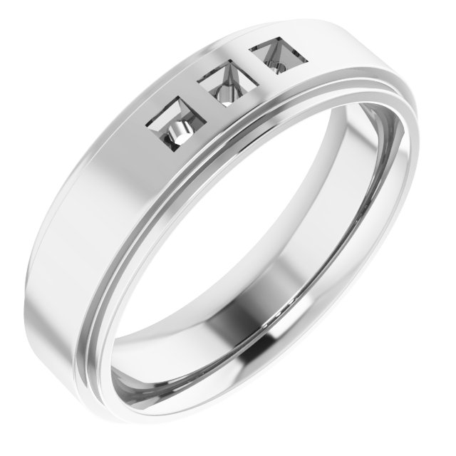 Stepped-Edge Three-Stone Band