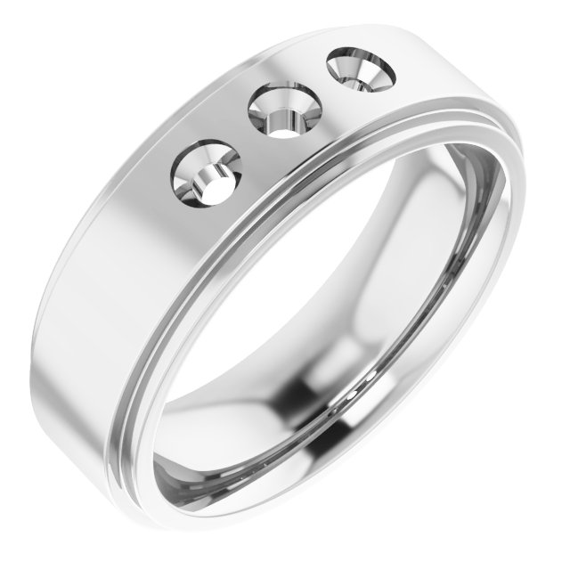 Stepped-Edge Three-Stone Band