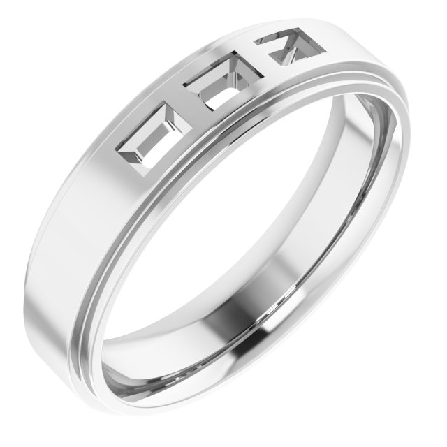 Stepped-Edge Three-Stone Band